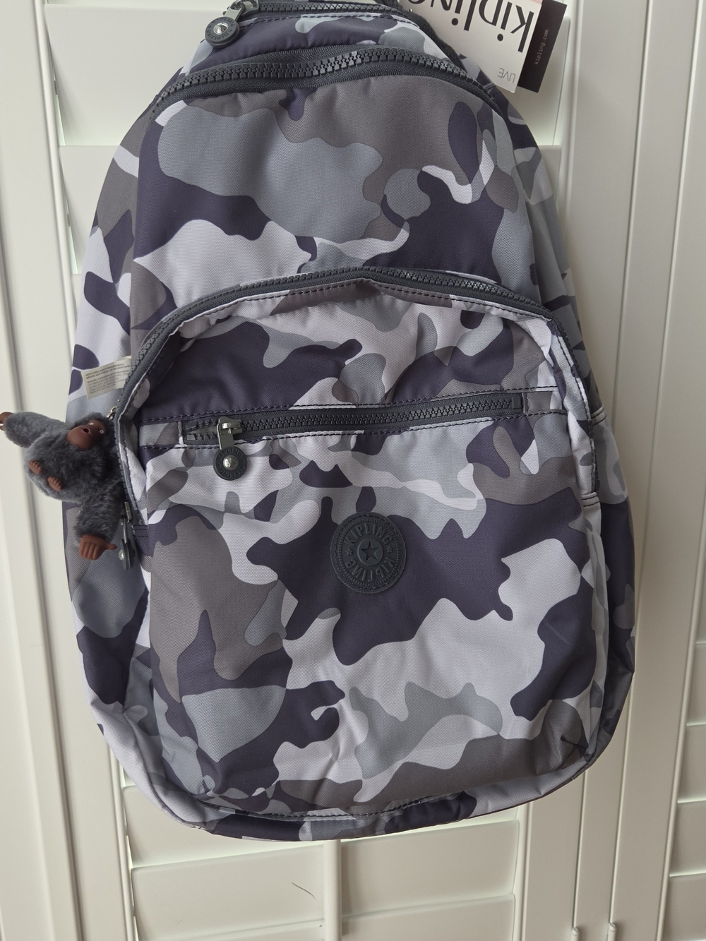 New Kipling Seoul Grey Camouflage Backpack